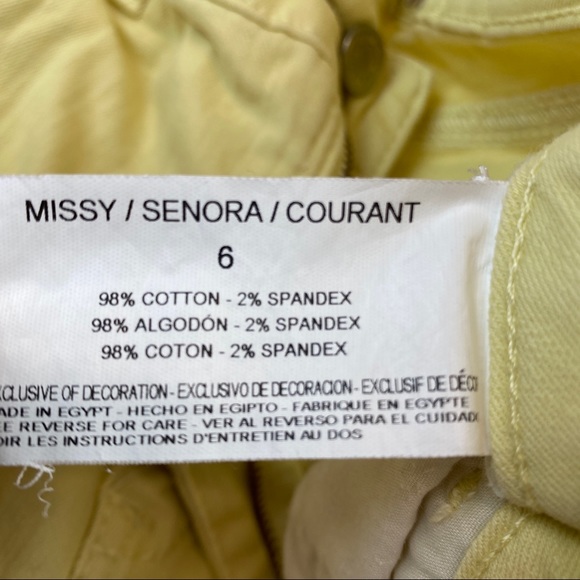 🟢 Free! Gloria Vanderbilt Skimmer Capris Yellow Size 6 - Picture 4 of 11